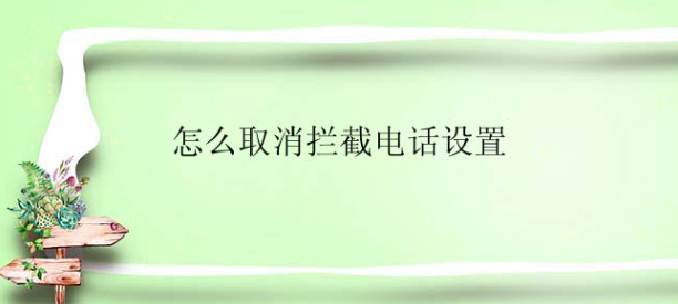 怎么取消拦截电话？